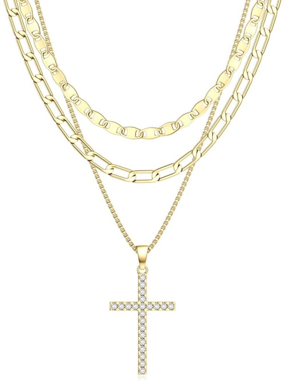 18k Gold Plated Plated Chunky Gold Plated Necklace for Women Sweatproof, Non Tar
